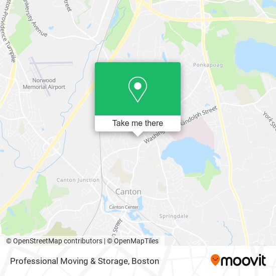 Professional Moving & Storage map