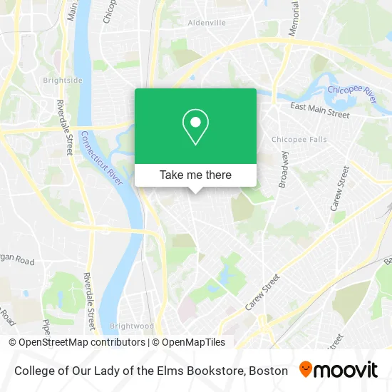 College of Our Lady of the Elms Bookstore map