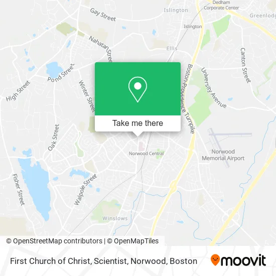 First Church of Christ, Scientist, Norwood map