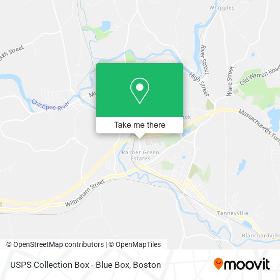 Mapa de USPS Collection Box - Blue Box