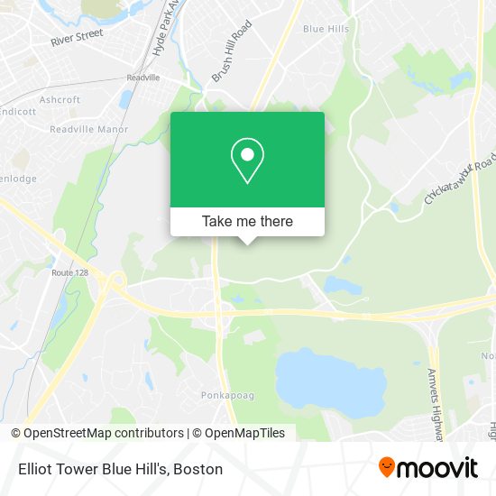 Elliot Tower Blue Hill's map