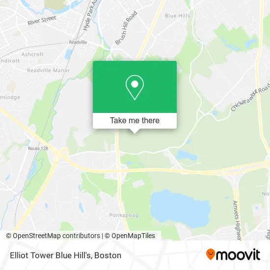 Elliot Tower Blue Hill's map