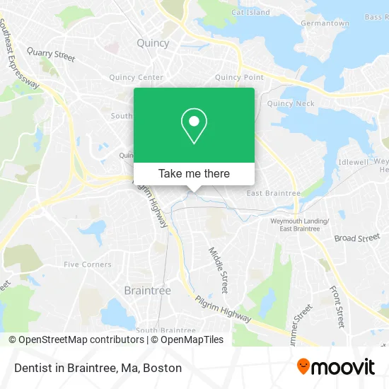 Dentist in Braintree, Ma map