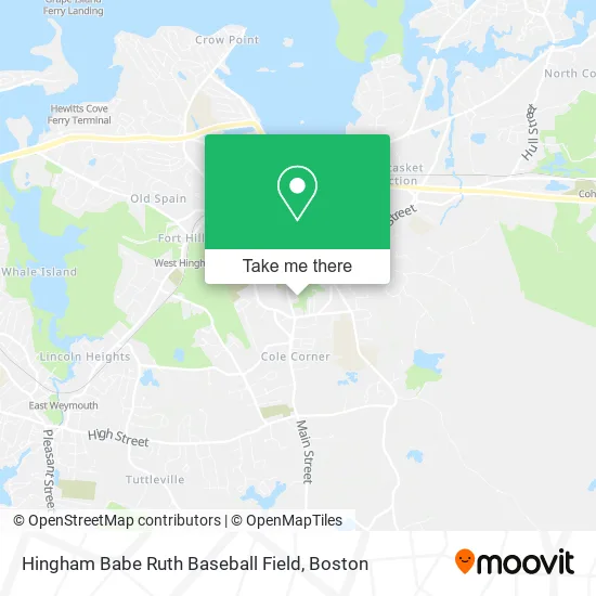Hingham Babe Ruth Baseball Field map