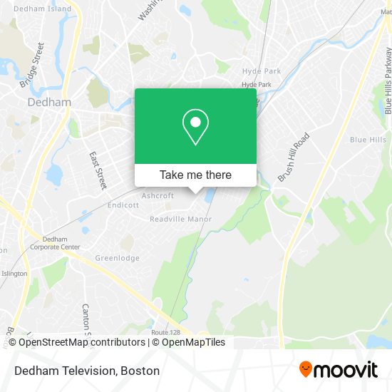 Dedham Television map