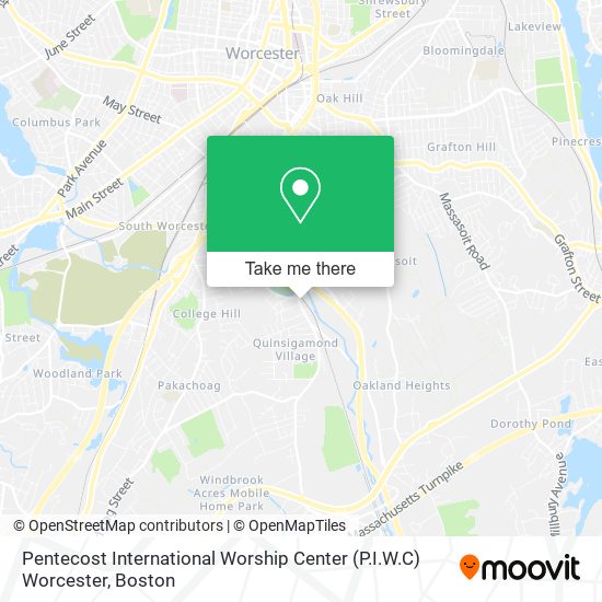 Pentecost International Worship Center (P.I.W.C) Worcester map