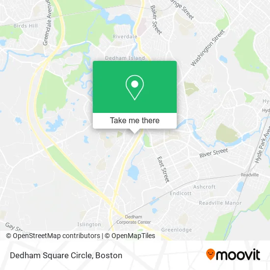 Dedham Square Circle map