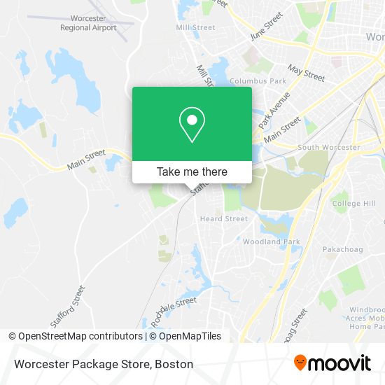 Worcester Package Store map