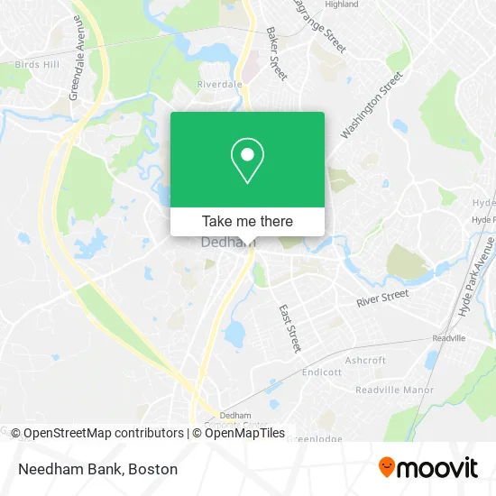 Mapa de Needham Bank