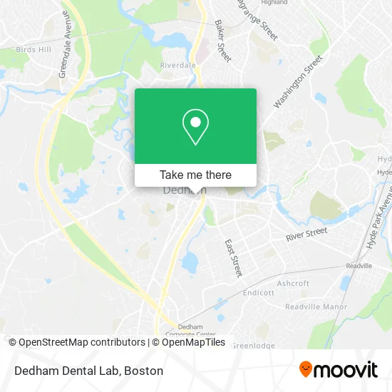 Mapa de Dedham Dental Lab