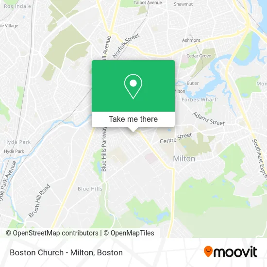 Boston Church - Milton map