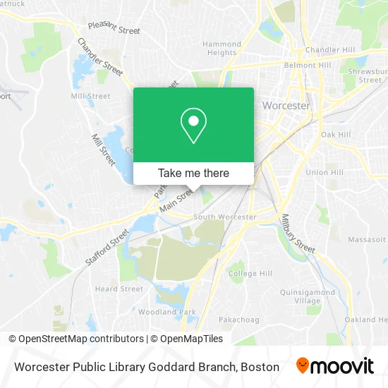 Worcester Public Library Goddard Branch map