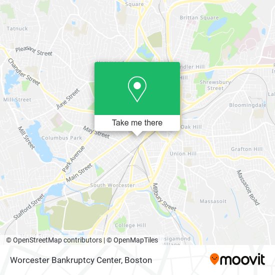Mapa de Worcester Bankruptcy Center