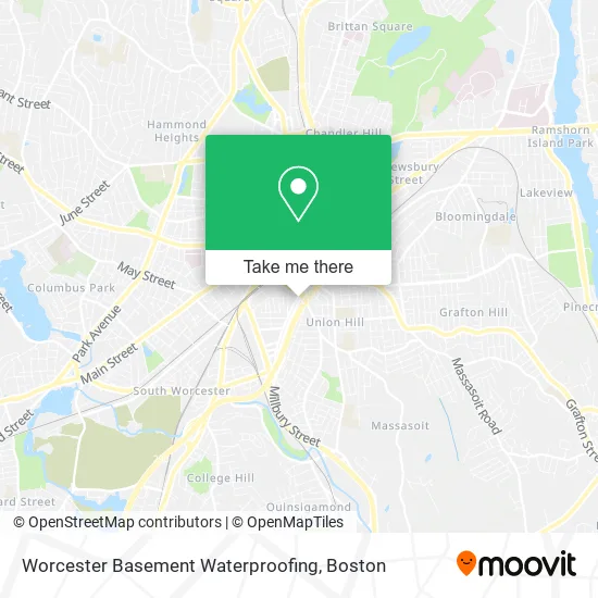 Worcester Basement Waterproofing map