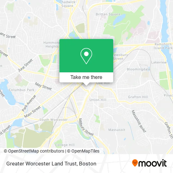 Greater Worcester Land Trust map