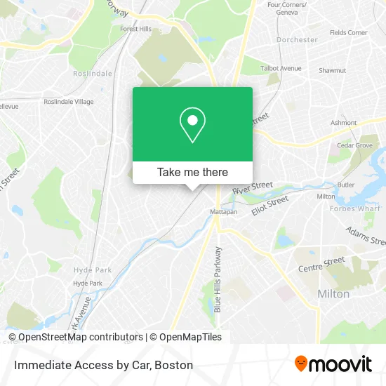 Immediate Access by Car map