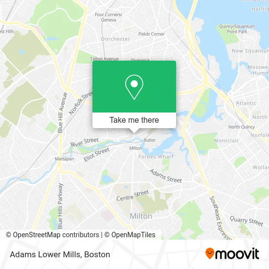 Adams Lower Mills map