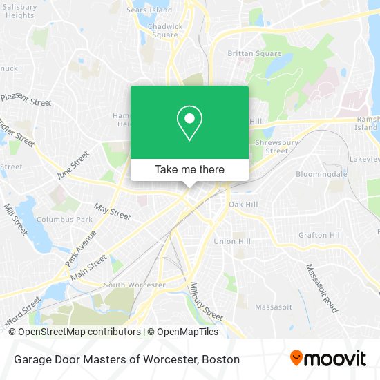 Garage Door Masters of Worcester map