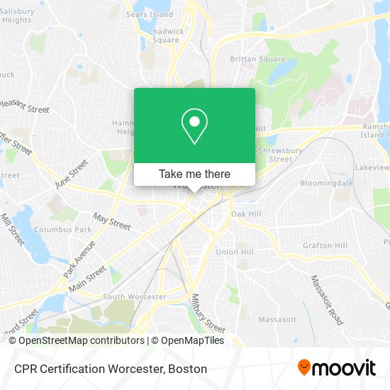 Mapa de CPR Certification Worcester