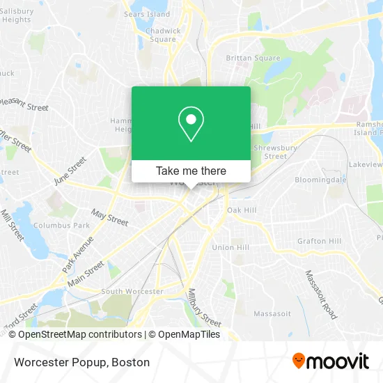 Worcester Popup map
