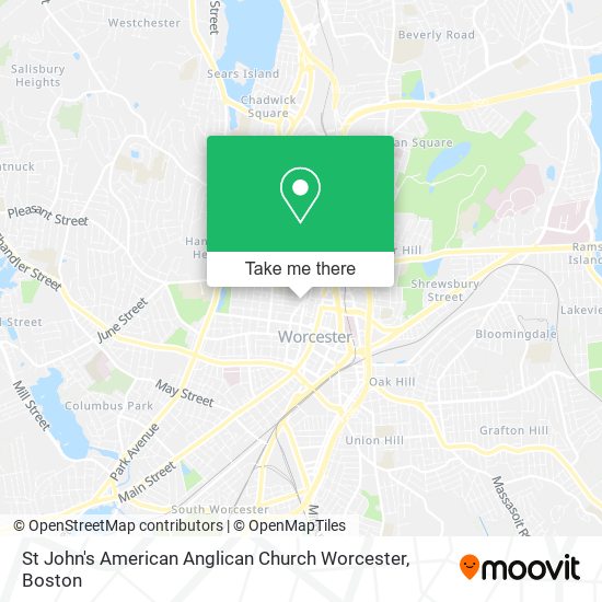 Mapa de St John's American Anglican Church Worcester