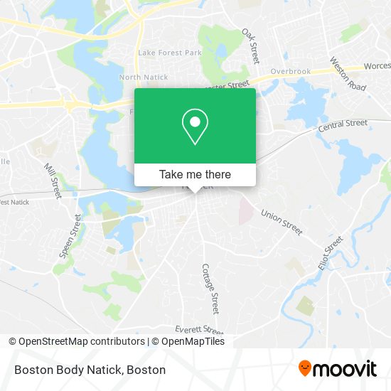 Mapa de Boston Body Natick