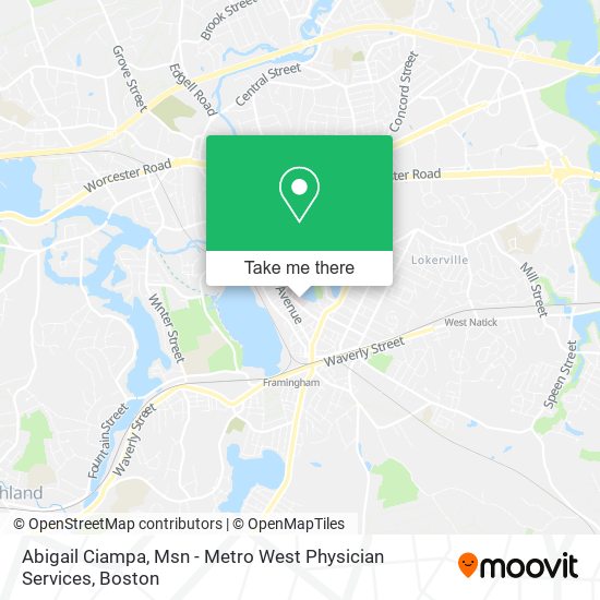 Mapa de Abigail Ciampa, Msn - Metro West Physician Services