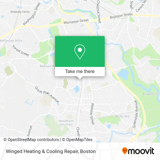 Winged Heating & Cooling Repair map