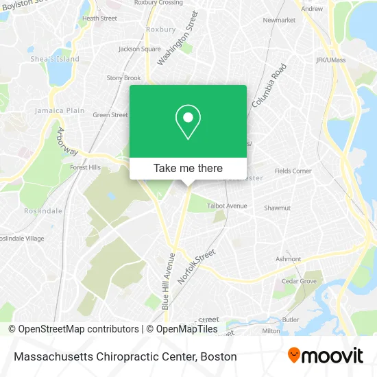 Massachusetts Chiropractic Center map