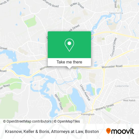 Krasnow, Keller & Boris, Attorneys at Law map