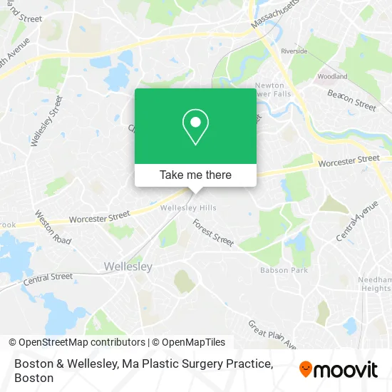 Boston & Wellesley, Ma Plastic Surgery Practice map