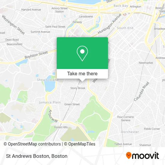 St Andrews Boston map