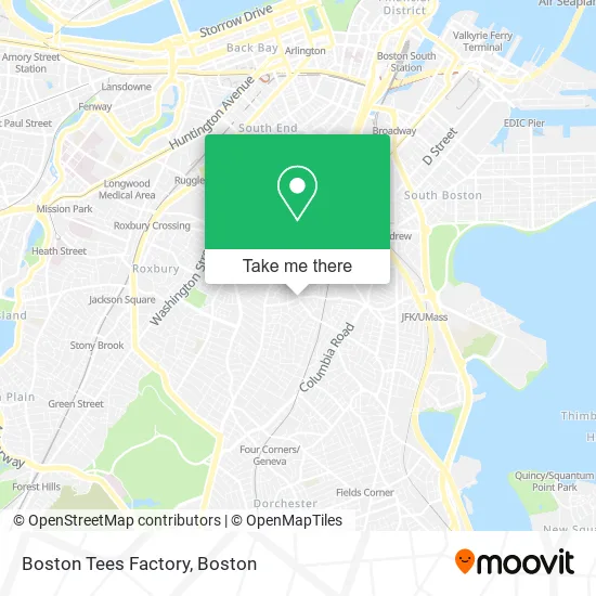 Boston Tees Factory map