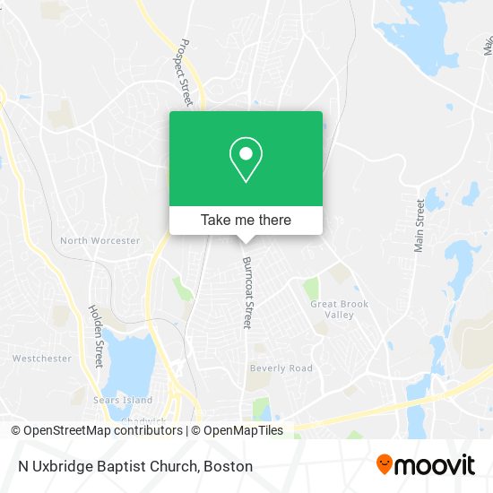 N Uxbridge Baptist Church map