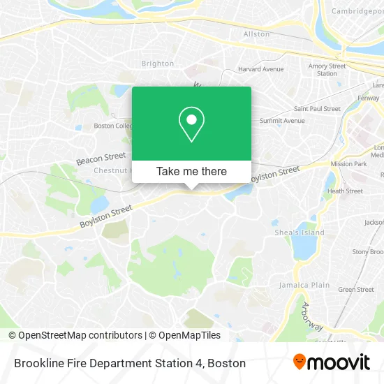 Brookline Fire Department Station 4 map