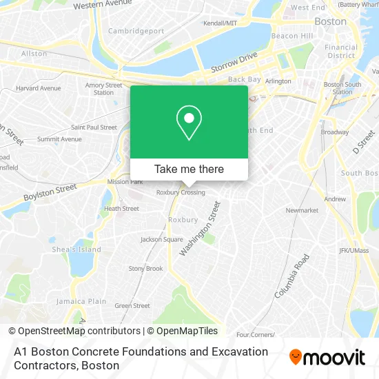 A1 Boston Concrete Foundations and Excavation Contractors map
