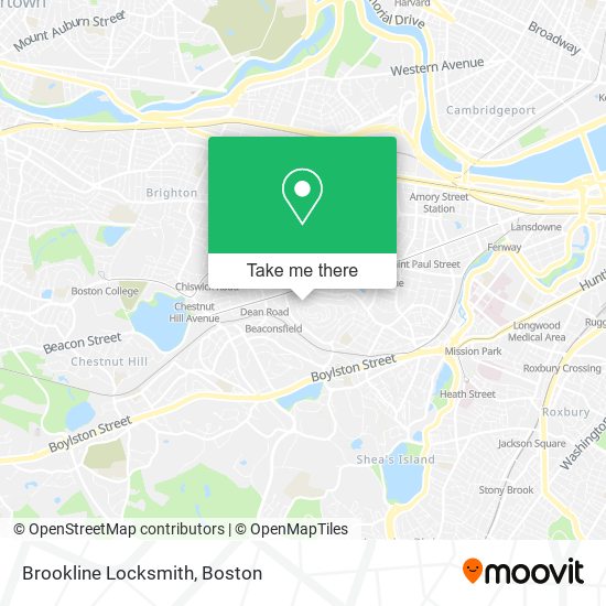 Mapa de Brookline Locksmith