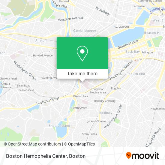 Mapa de Boston Hemophelia Center