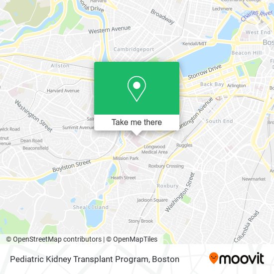 Pediatric Kidney Transplant Program map