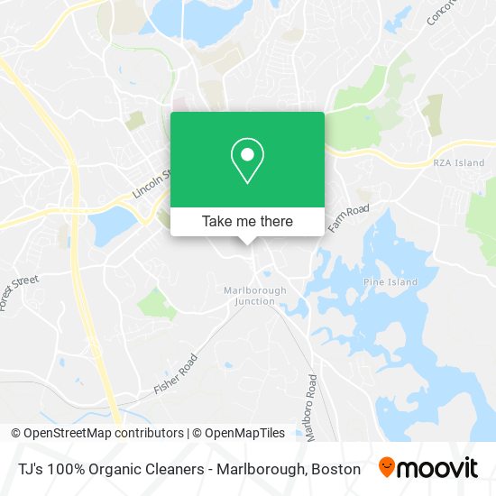 TJ's 100% Organic Cleaners - Marlborough map
