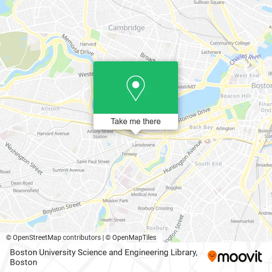 Mapa de Boston University Science and Engineering Library