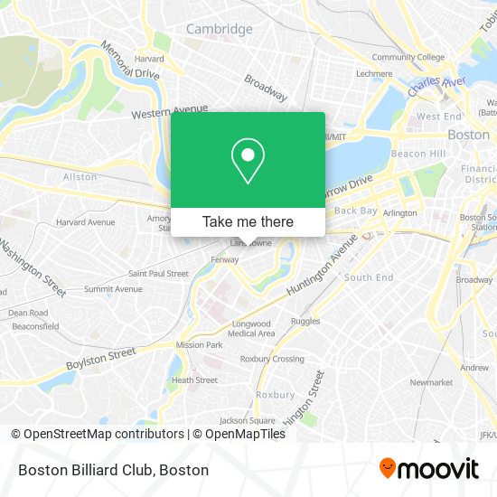 Mapa de Boston Billiard Club