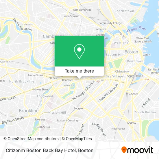 Citizenm Boston Back Bay Hotel map