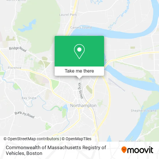 Commonwealth of Massachusetts Registry of Vehicles map