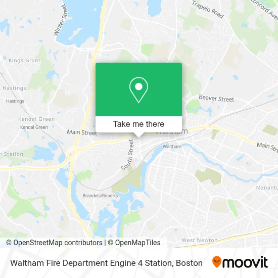 Waltham Fire Department Engine 4 Station map