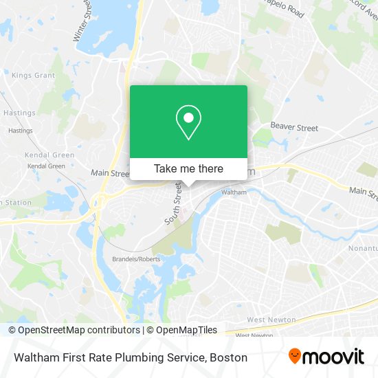 Mapa de Waltham First Rate Plumbing Service