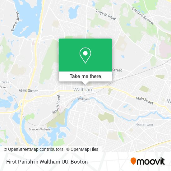 First Parish in Waltham UU map