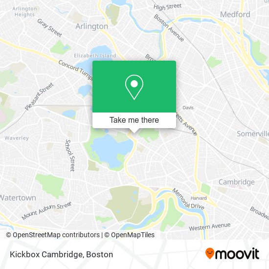 Mapa de Kickbox Cambridge