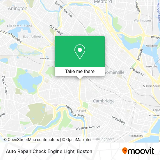 Auto Repair Check Engine Light map
