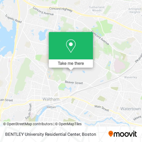 BENTLEY University Residential Center map